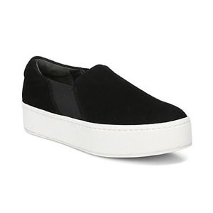 🖤VINCE Warren Black Suede Slip On Platform Sneakers
